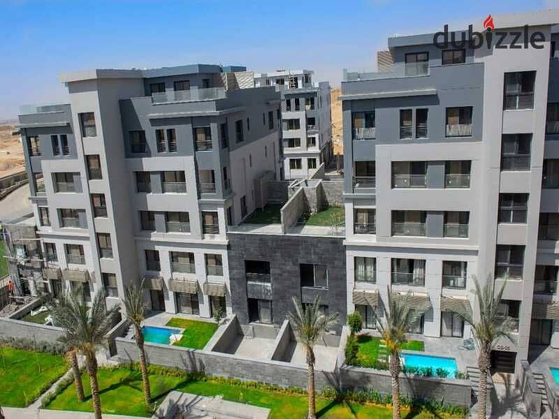 With a 5% down payment, an apartment for sale in the heart of Golden Square in Trio Gardens Compound - with a 40% cash discount in Amazing Location 10