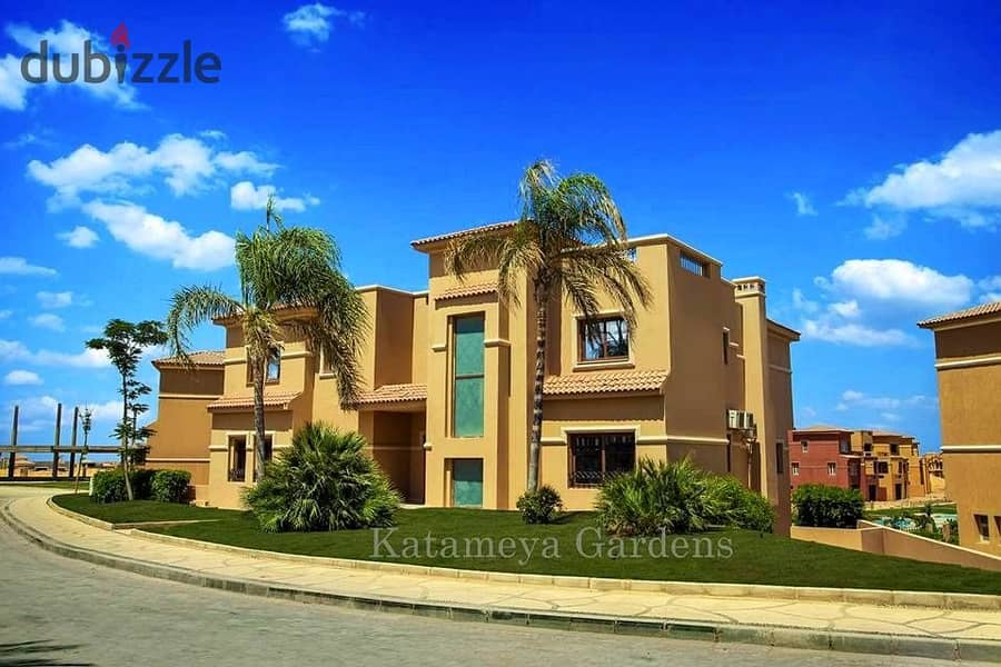 Own your apartment immediately in Katameya Gardens Compound next to Mountain View - View on the landscape 15