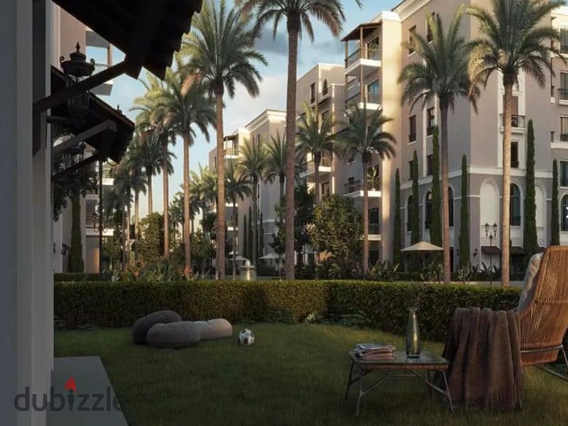 Apartment for sale, ground floor, private garden, fully finished, and a special cash discount, in the heart of New Zayed, with Dorra Village West 8