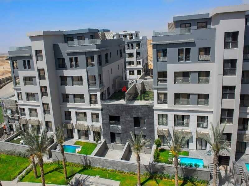 3-bedroom apartment for sale in the heart of Golden Square in Trio Gardens Compound with a 40% cash discount in Amazing Location in Fifth Settlement 9