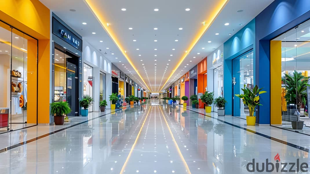 Ground floor, front facing commercial store inside Seayard Mall in Fifth Settlement, 90th Street, near Al Marasem Hospital 0