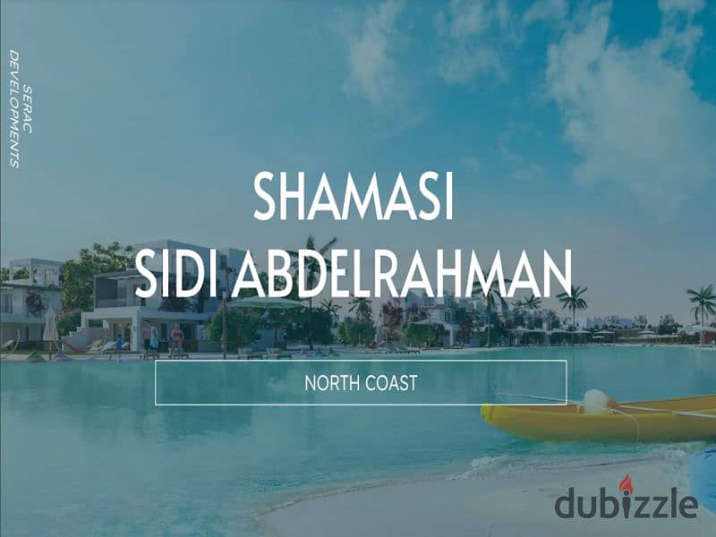 Chalet for sale, 3 rooms, finished, with a view of Lagoon and Landscape, in Sidi Abdel Rahman - Shammasi, with a 10% down payment and equal installmen 3