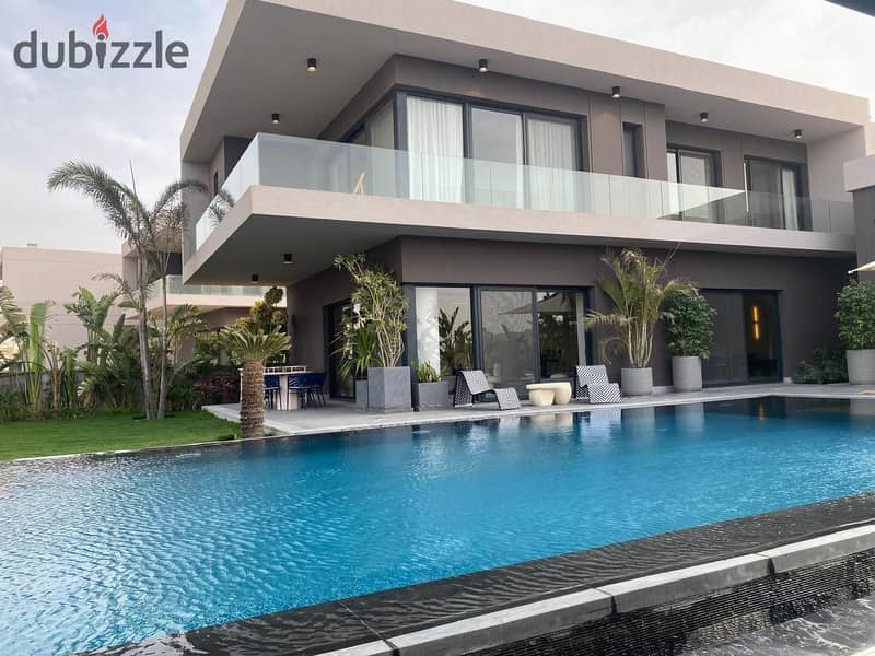 Exclusive villa with priavte pool , Immediate delivery ,swanlake hassan allam ,over 7 y , 2