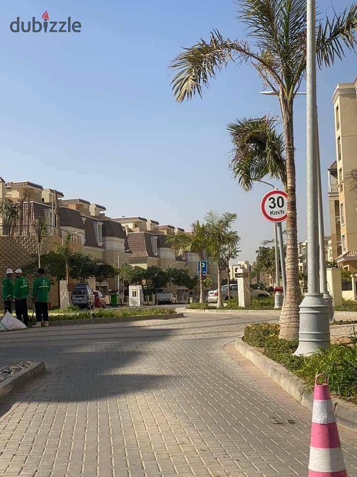 "Last - S-villa corner with an area of 212 square meters at a special price in the Saray compound on the Suez Road, surrounded by a wall from Madinaty 7