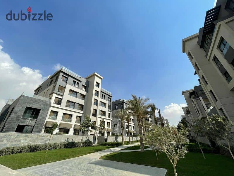 For sale in Fifth Settlement, 172 sqm apartment with garden in Trio Gardens Compound 7