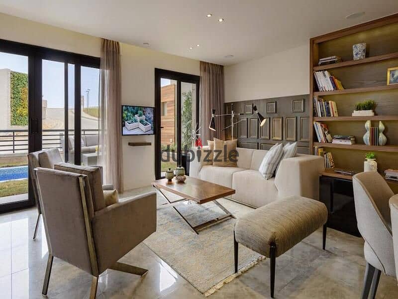 For sale in Fifth Settlement, 172 sqm apartment with garden in Trio Gardens Compound 10