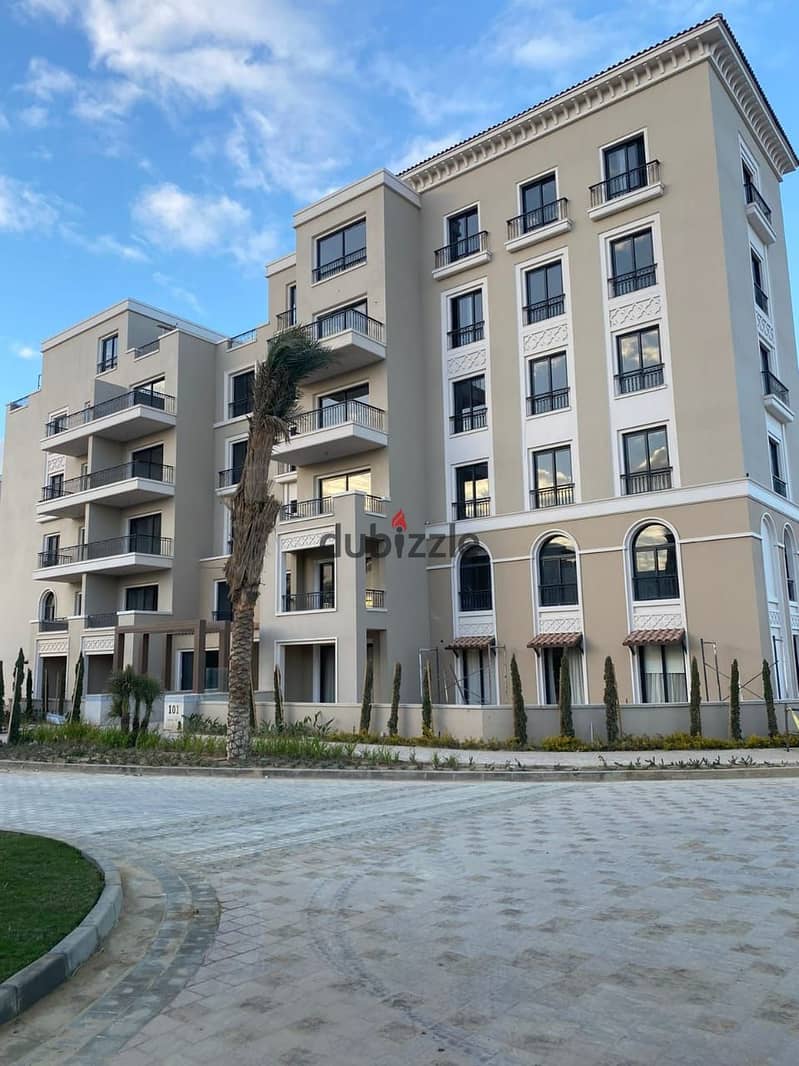 Directly from the owner, fully finished apartment with air conditioners at less than the company price in Dorra Village West Compound in the heart of 10