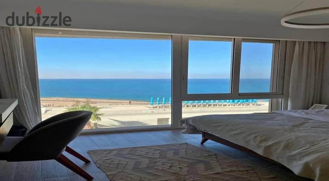 Chalet for sale sea view, Ain Sokhna Hills a special price, 130m sand beach, fully finished near Porto Sokhna, Zaafarana Road 8 years installments 1