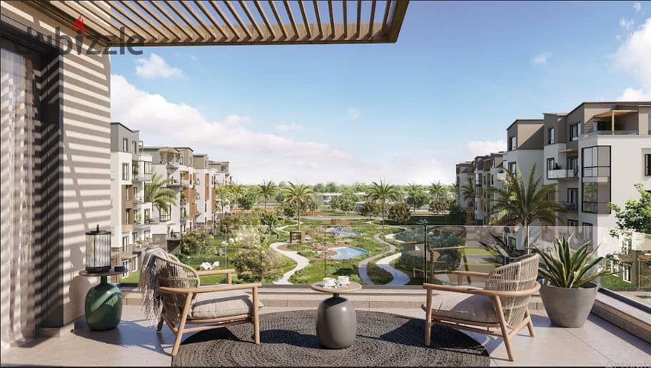 Own apartment with a private roof _ 5% down payment in the Fifth Settlement_ Lagoon View in Greens in New Cairo from Hyde Park - Greens Residence 1