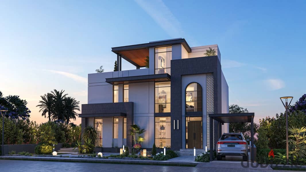 Book your 253 sqm townhouse villa in The8 Compound in Sheikh Zayed, Basin 8, near Mall of Arabia and minutes from Cairo University. 4