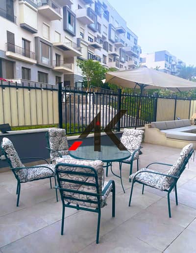 Prime Location Furnished Apartment with garden For Rent in Eastown - New Cairo
