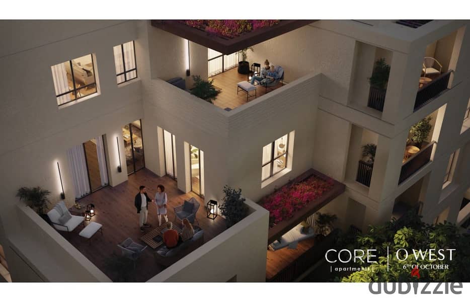 With Dp 2,050,000 EGP, a ground floor apartment with a garden in O West by Orascom, 6 October, for sale an apartment in O West Compound, Core phase 2