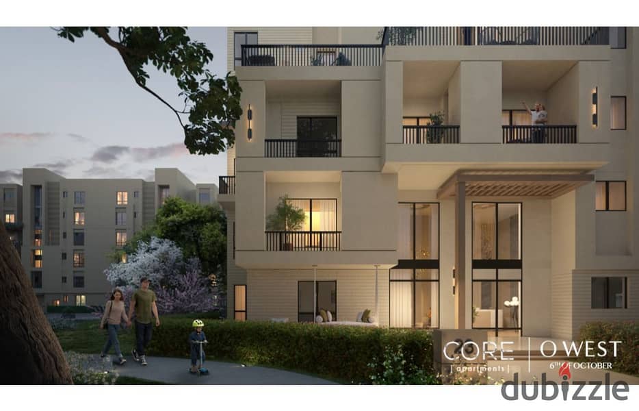 With Dp 2,050,000 EGP, a ground floor apartment with a garden in O West by Orascom, 6 October, for sale an apartment in O West Compound, Core phase 5