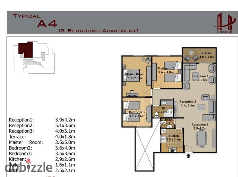 Apartment for sale 180m² in northern lotus, 5th settlement, New Cairo اللوتس الشمالية، التجمع الخامس، القاهرة الجديدة 3