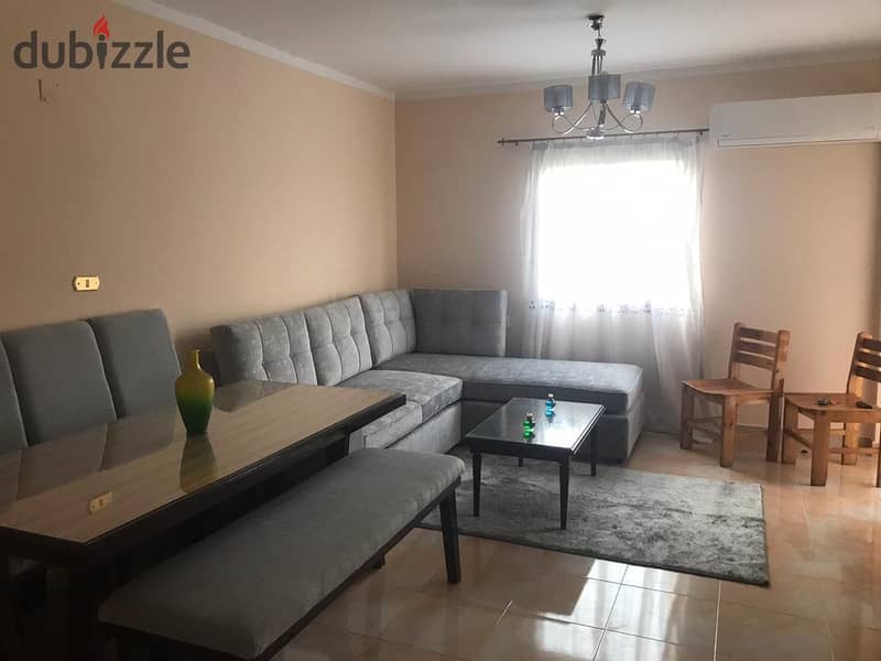 Fully furnished apartment for rent, air-conditioned, in Ashrafia Compound, First Settlement 0