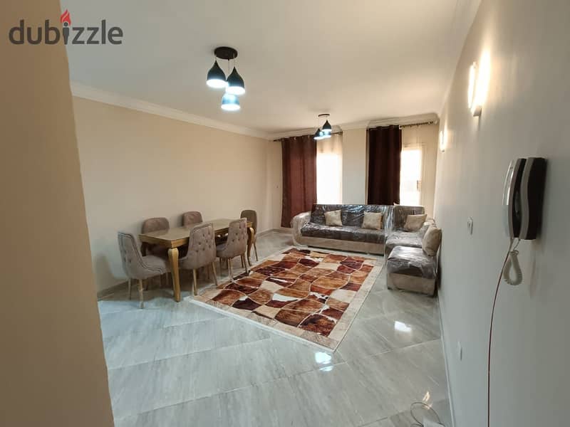 Furnished apartment for rent in the first compound in front of Gate 24, Al Rehab, in Dar Misr Al Qarnful 7