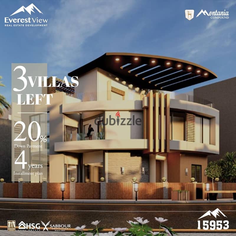 Villa for sale, immediate delivery, 3 minutes from Waslet Dahshur, in front of the entrance to Zayed 5 4