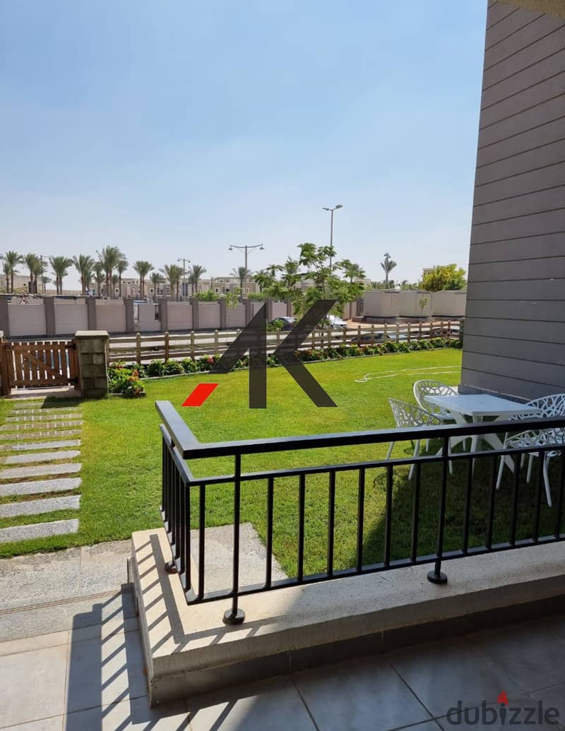 Finished Ground Apartment  with Garden For Rent in Cairo Festival City - CFC - New Cairo 2