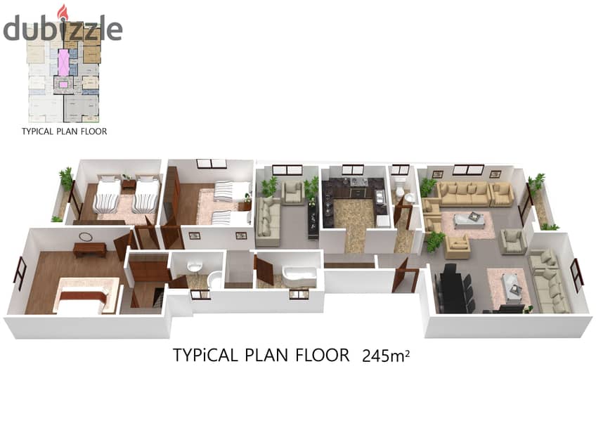 Apartment 245m in 9th District, 6th of October, in a prime location directly on Tahrir Street Cash or Installment 1