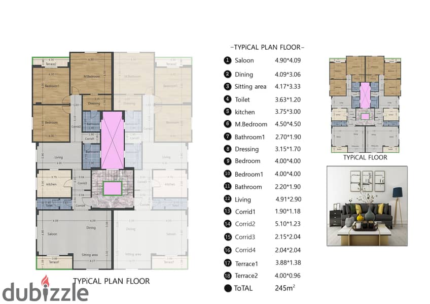 Apartment 245m in 9th District, 6th of October, in a prime location directly on Tahrir Street Cash or Installment 2