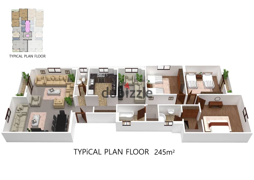 Apartment 245m in 9th District, 6th of October, in a prime location directly on Tahrir Street Cash or Installment 4