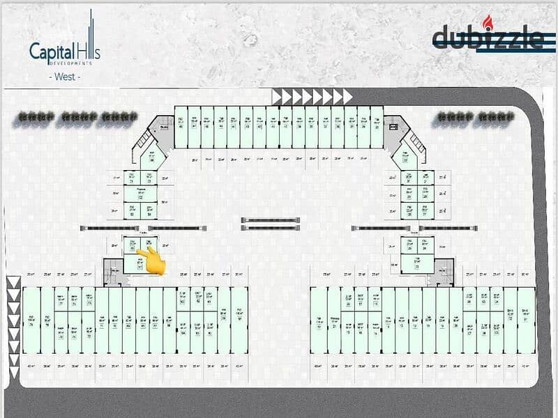 Commercial shop for sale, ground floor, facade, in Backyard Mall, 6th of October 9