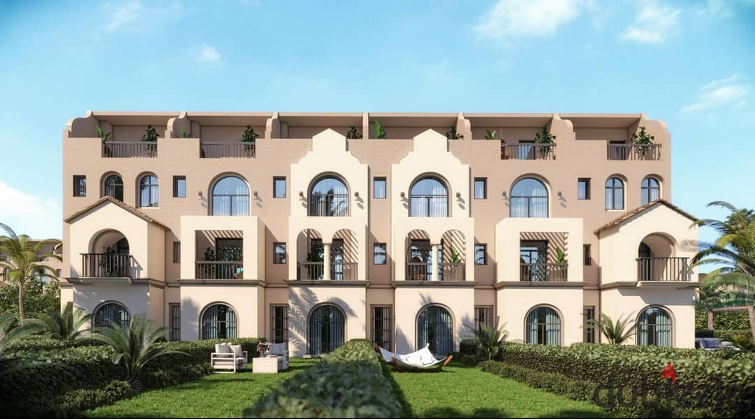 Townhouse on Lake View, area 206 m, in Sarai Compound. Book your villa in Rai Valleys, the most distinguished phase of villas, and pay in installments 1