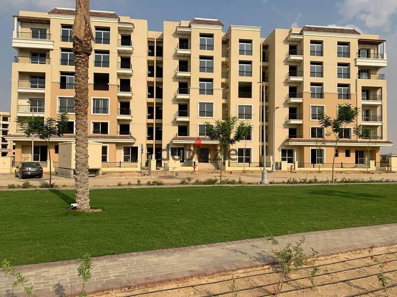 Book and invest in Sarai Compound in Mostakbal City Studio 73m ground floor with 60m garden, landscape view at a very special price. Book now. 8