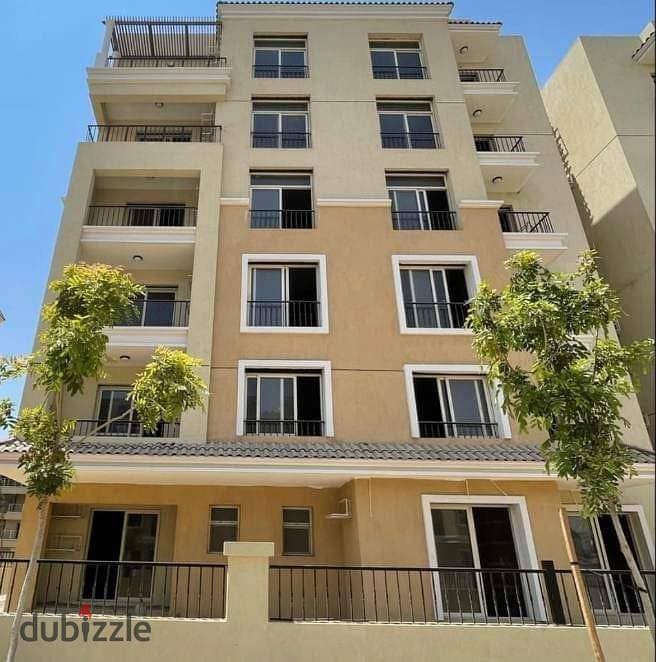 Studio for sale, wall by wall, Madinaty, with a 5% down payment and installments over 8 years, in Sarai Compound, area 65 m, with a 31 m private garde 2