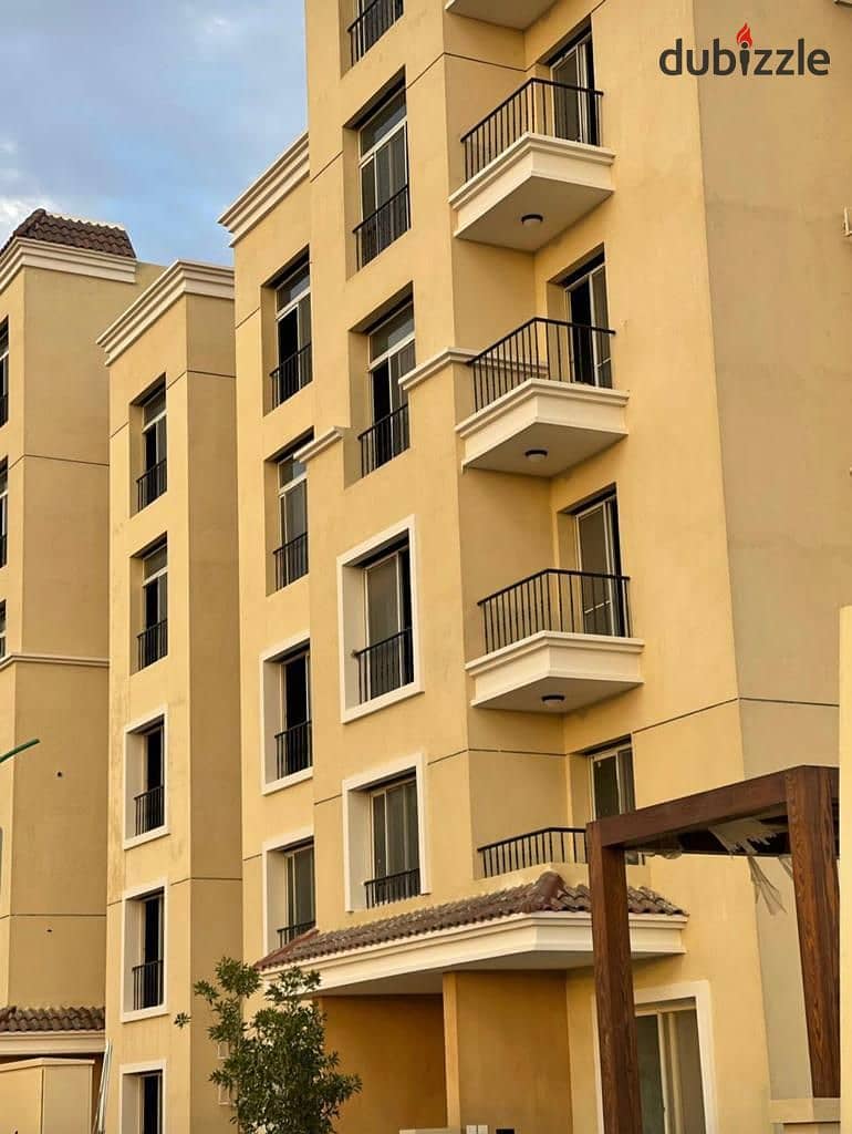 Studio for sale, wall by wall, Madinaty, with a 5% down payment and installments over 8 years, in Sarai Compound, area 65 m, with a 31 m private garde 12