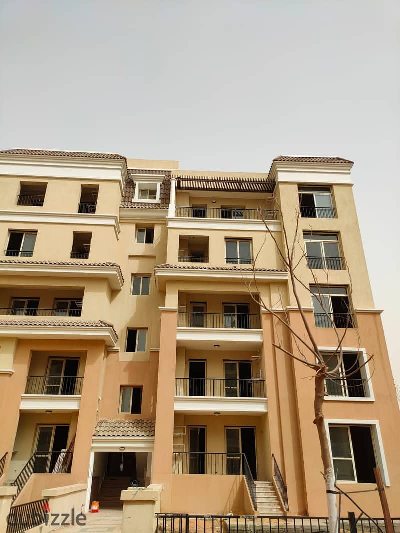 Studio for sale, wall by wall, Madinaty, with a 5% down payment and installments over 8 years, in Sarai Compound, area 65 m, with a 31 m private garde 14