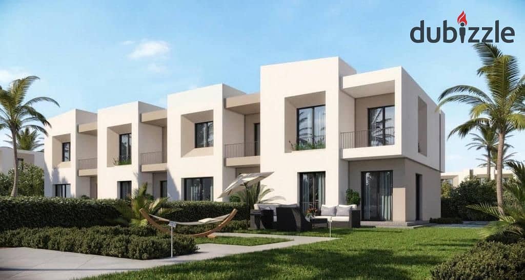 Own your villa in Taj City Compound, a distinctive townhouse, middle division, 155 m, with a direct view, with a down payment of 800 thousand and inst 4