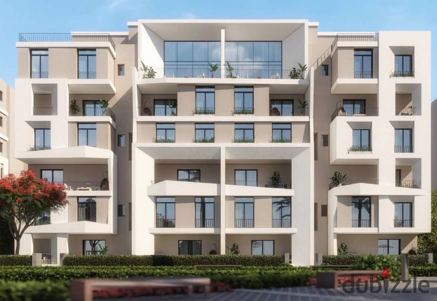 Duplex for sale in El Tagamoa, 208 m, very distinctive division, with a view, Origami Golf phase, in Taj City Compound, on Suez Road, with a 5% down p 1