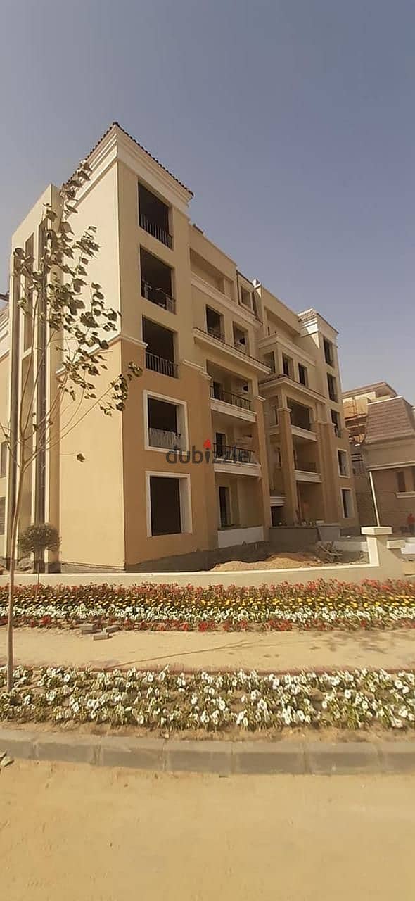 Own a 144 m² ground floor apartment with a 147 m² garden in Sarai Compound with distinguished services on the Suez Road and next to Madinaty with a 10 4