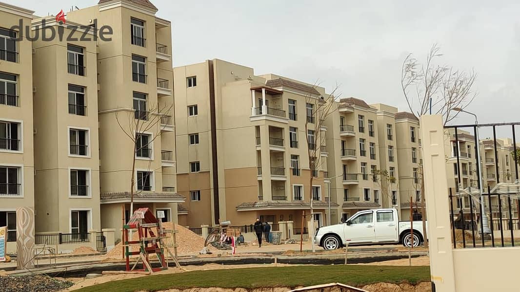 Own a 144 m² ground floor apartment with a 147 m² garden in Sarai Compound with distinguished services on the Suez Road and next to Madinaty with a 10 6