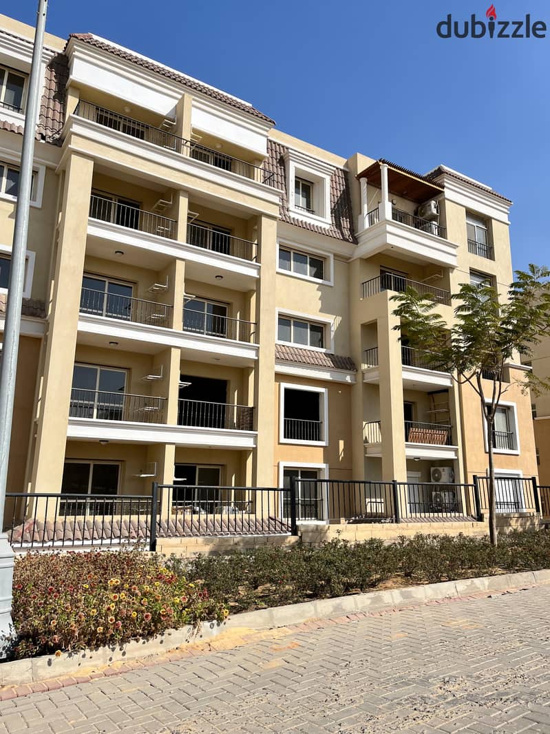 Own a 144 m² ground floor apartment with a 147 m² garden in Sarai Compound with distinguished services on the Suez Road and next to Madinaty with a 10 11