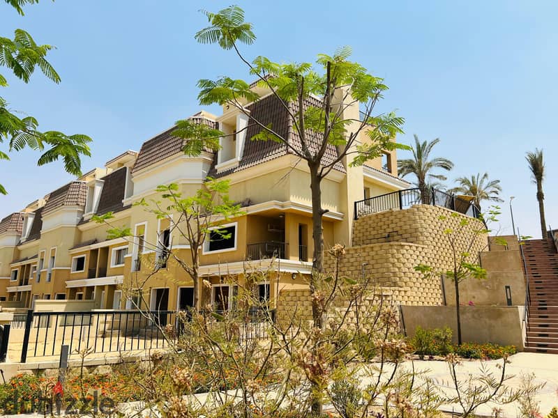 S Villa for sale, 212 m, two floors, with a down payment starting from 5% and installments over 8 years, in Sarai Compound, wall by wall, with Madinat 8