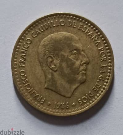 Spain 1 peseta 1966 , Francisco Franco