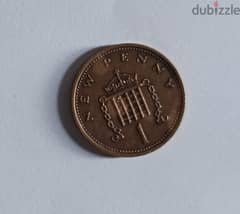 United Kingdom 1 new penny 1974 , original Elizabeth ll 1974 Rare