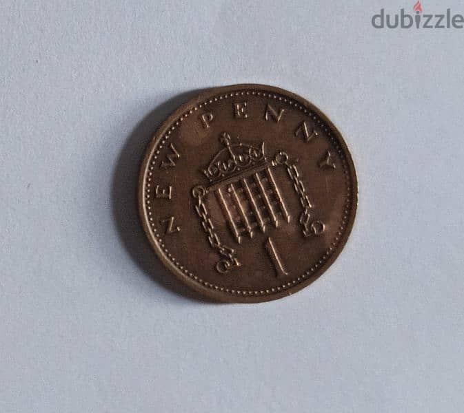 United Kingdom 1 new penny 1974 , original Elizabeth ll 1974 Rare 0