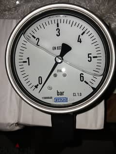 عداد قياس ضغط (pressure gauge) ضغط 6 بار وضغط -1 الى 5 بار ماركة WIKAI