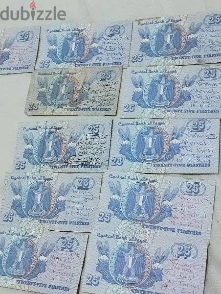 25قرشا اصدار 2001 بحالة ممتازة والعدد 11 سعر الواحدة 500جنيه 3