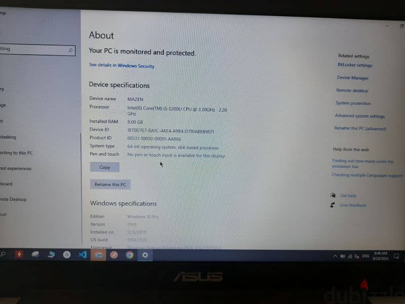 laptop assus x555l  core i5 2