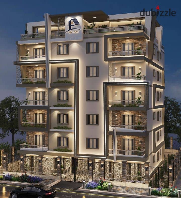 Apartment for sale in Sheikh Zayed, Beit Al-Watan (Green Revolution), behind Royal City and Hyper One, with installments over 60 months. 2