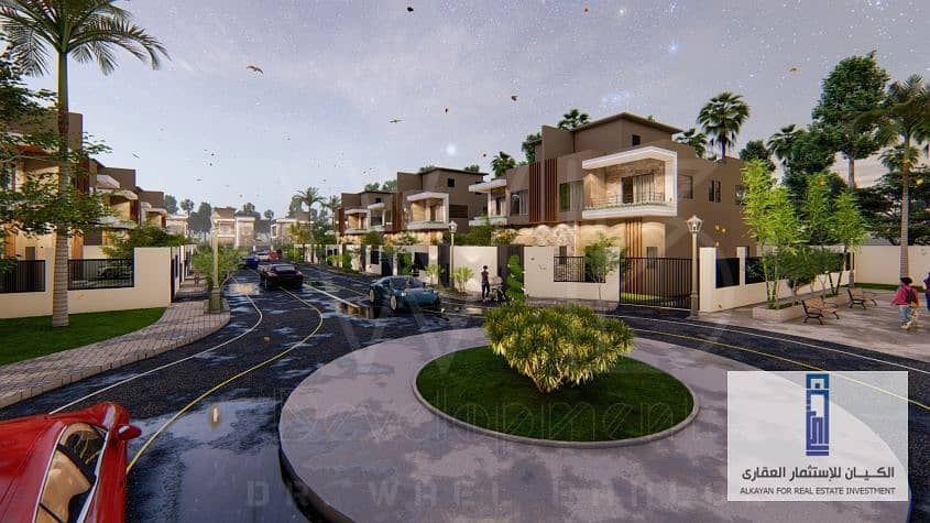 0% down payment and installments for 7 years - Independent villa 333m with private garden in Sheikh Zayed - Palm Valley 3