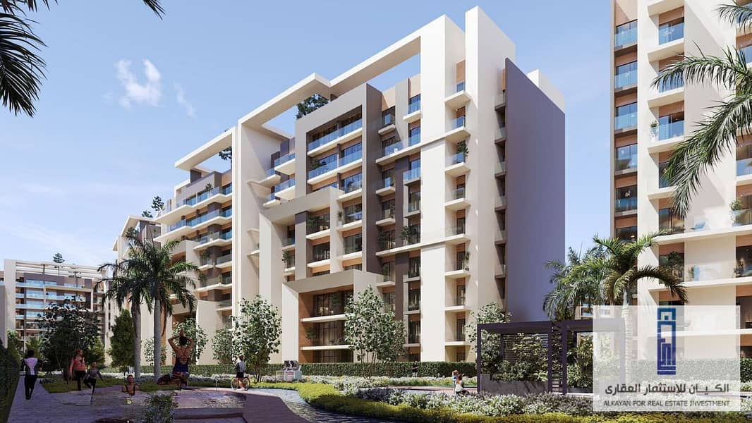 28% discount / over 10 years in installments. . 165 sqm apartment for sale in the capital, City Oval New Capital Compound 6