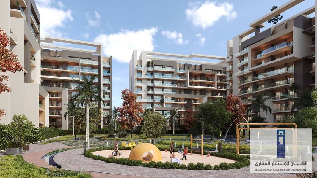 28% discount / over 10 years in installments. . 165 sqm apartment for sale in the capital, City Oval New Capital Compound 7