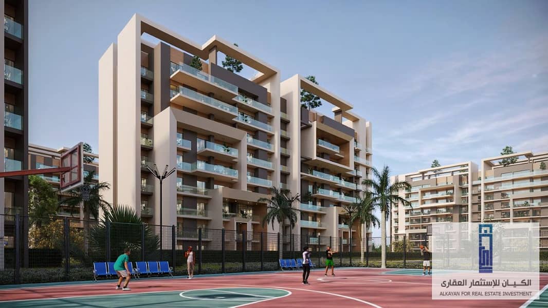 28% discount / over 10 years in installments. . 165 sqm apartment for sale in the capital, City Oval New Capital Compound 17