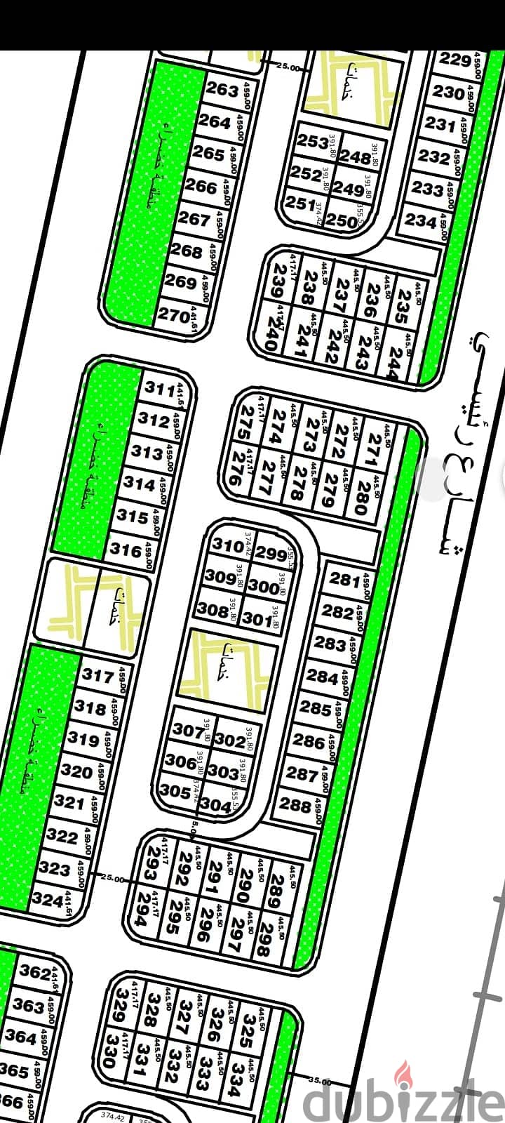 للبيع ارض 445م في شمال الحي السابع مدينة بدر تاني نمره من الرئيسي 0