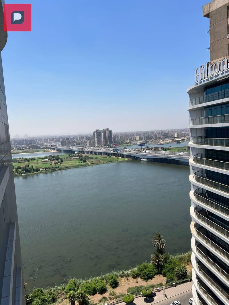 apartment directly on the Nile in Maadi Corniche, fully finished with furniture, air conditioners and appliances, immediate receipt, ready for 2